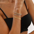 Mixed Metal Diamond Bracelet Stack