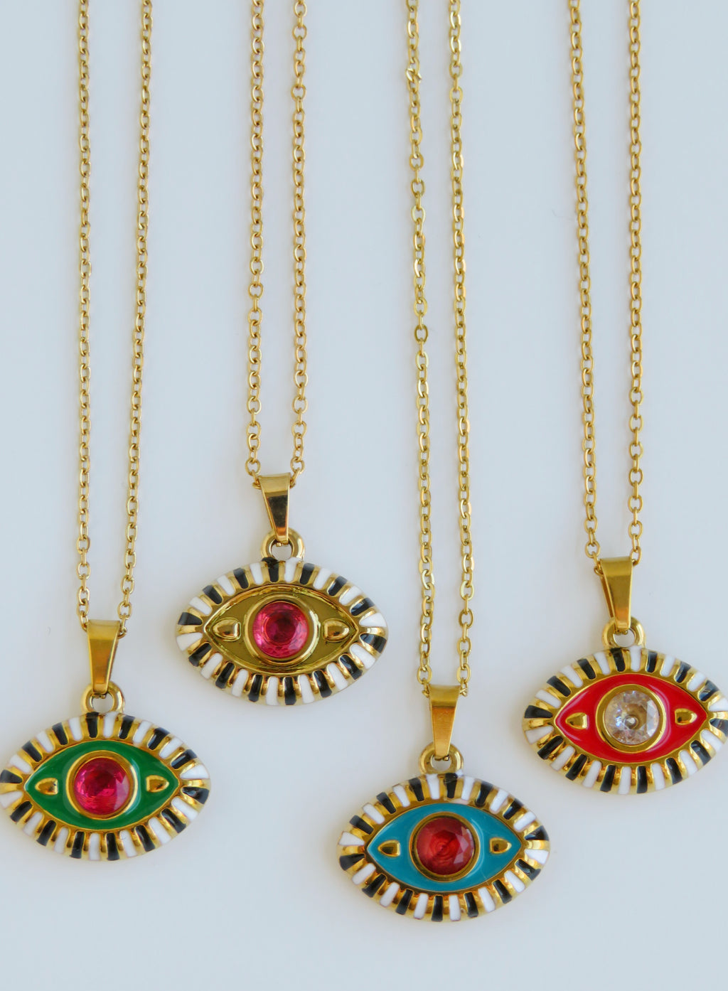 Enamel Evil Eye Necklace