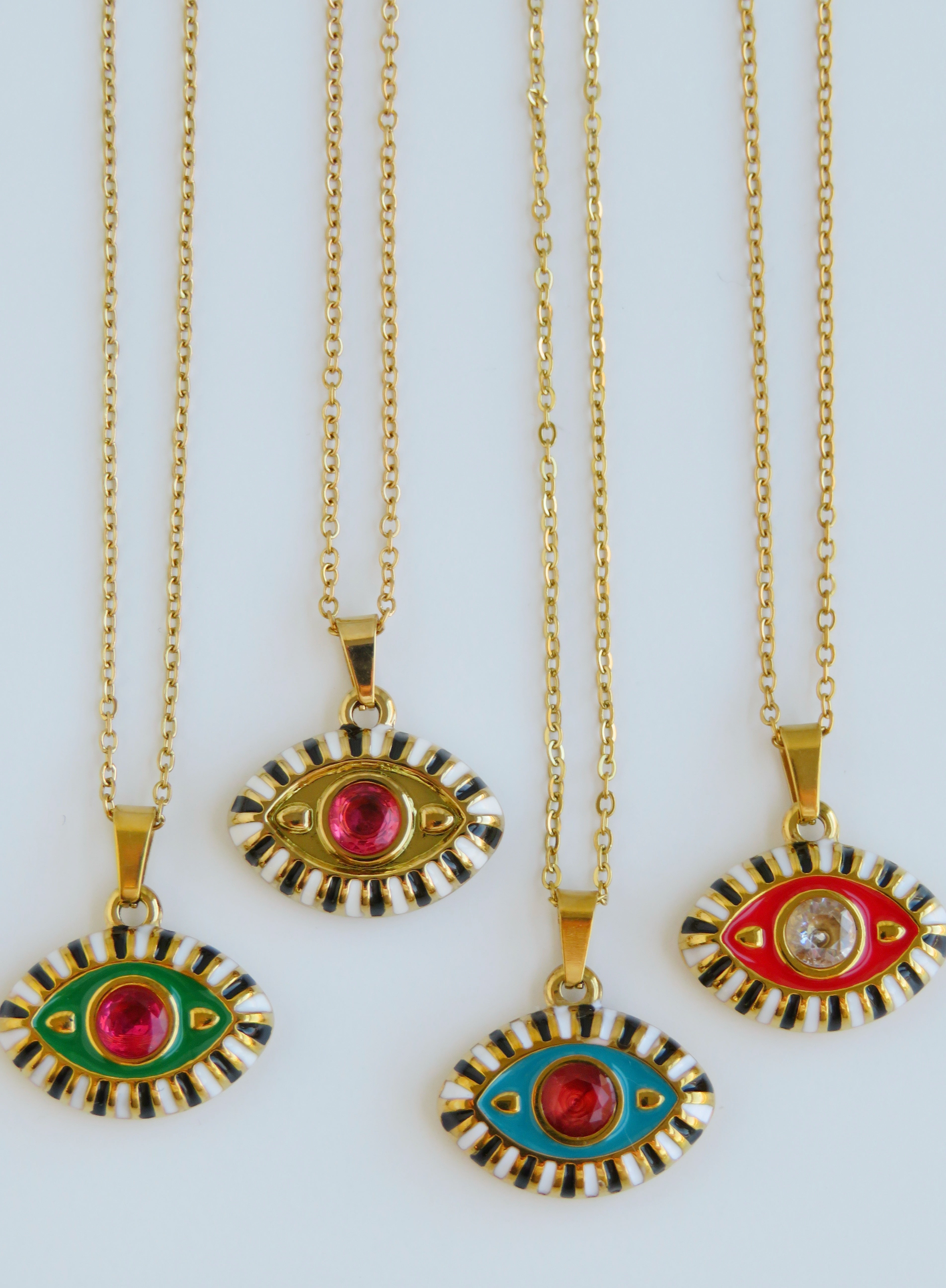 Enamel Evil Eye Necklace