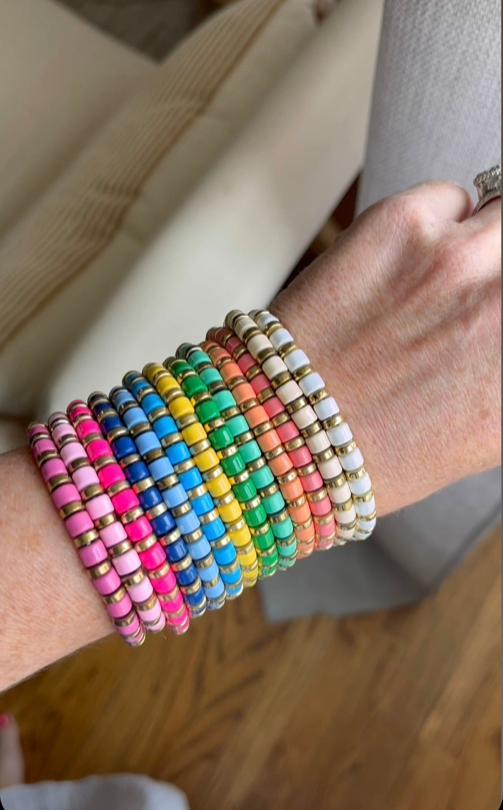 Enamel Stretch Bracelets  - Add Clip Charms