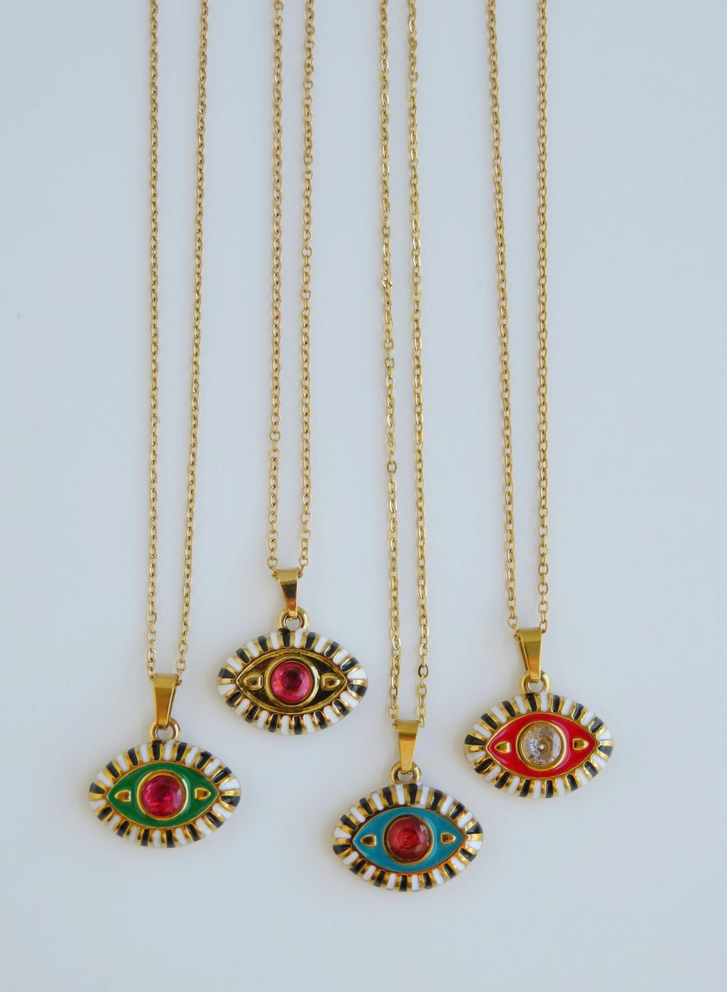 Enamel Evil Eye Necklace