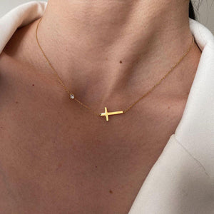 Divine Cross Necklace with Diamond
