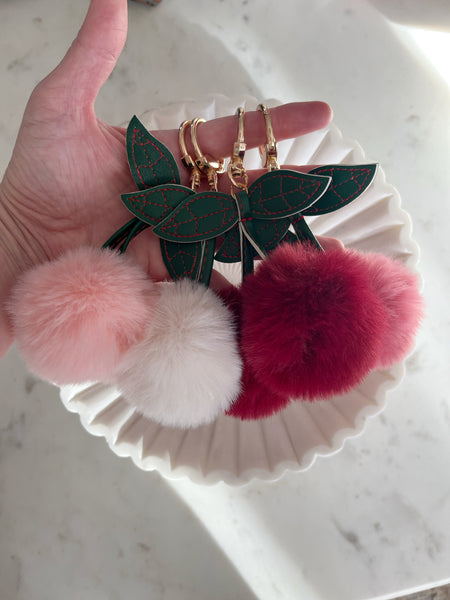 Cherry Fur Key Chain/ Bag Charm