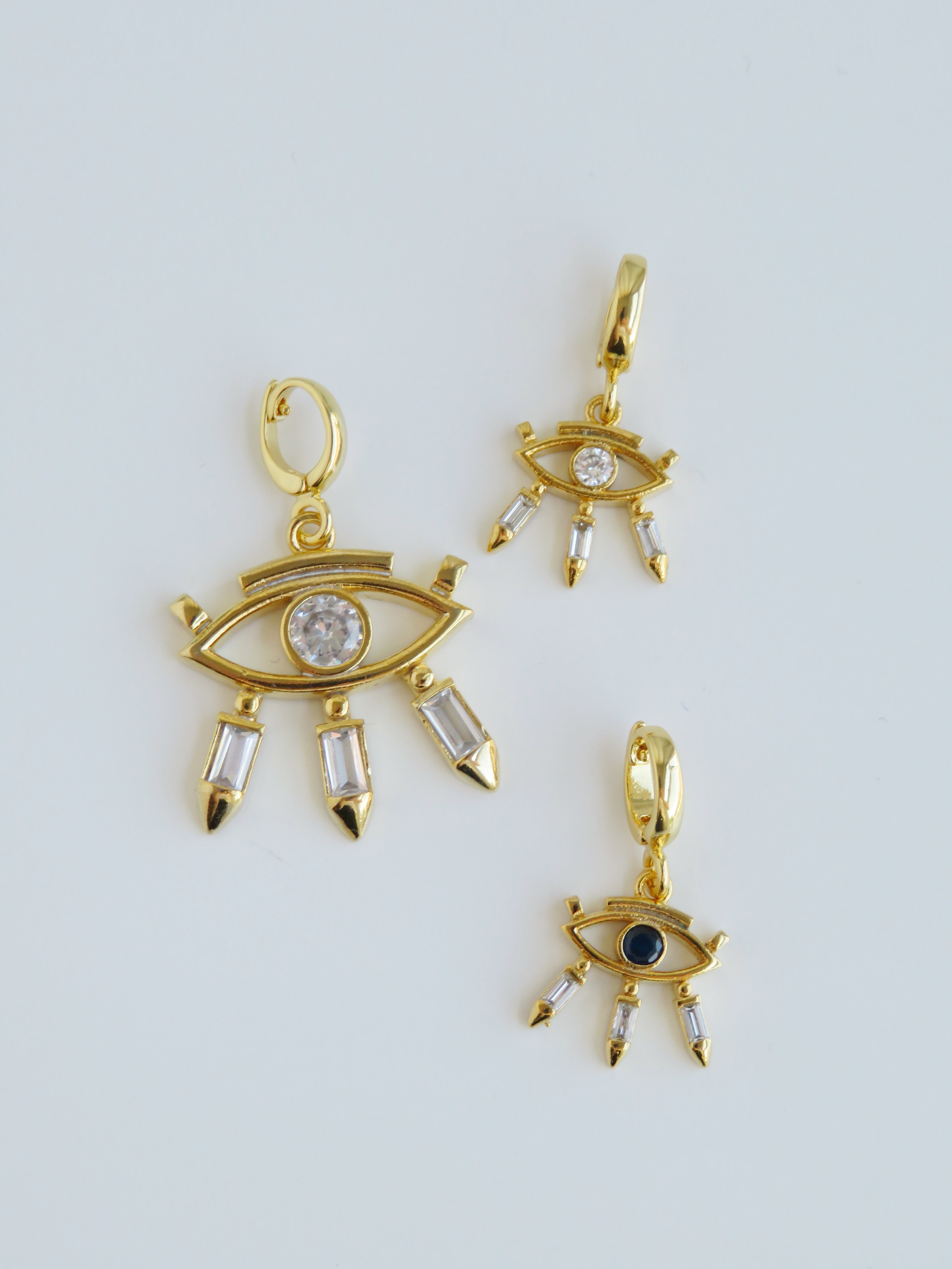 Sienna Evil Eye Charms with Hinged Clasp