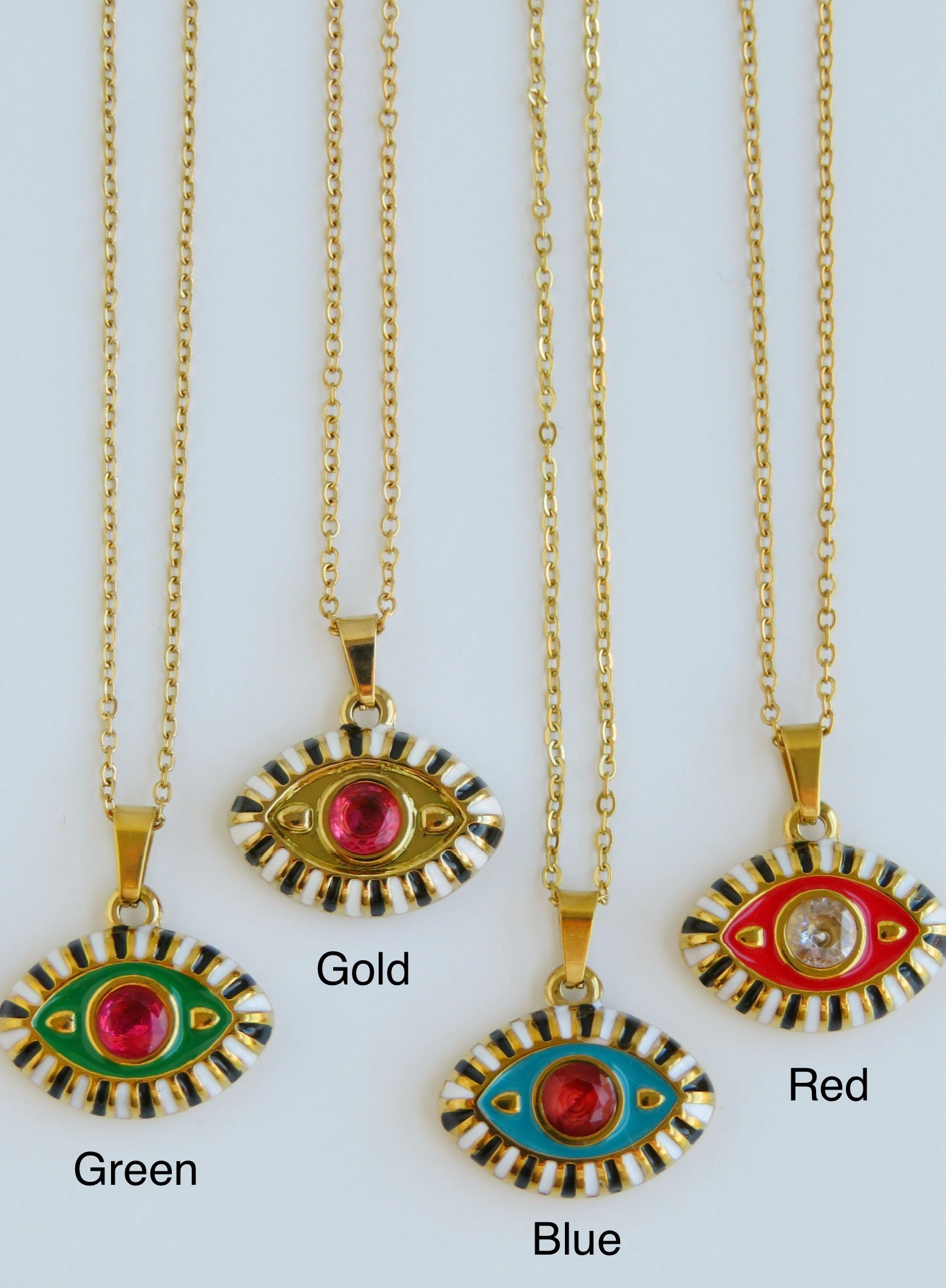 Enamel Evil Eye Necklace