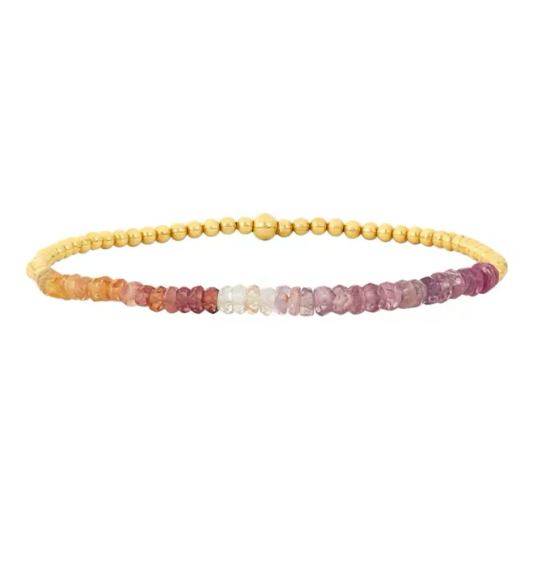 Gold Beaded Crystal Waterproof Non-Tarnish Bracelets