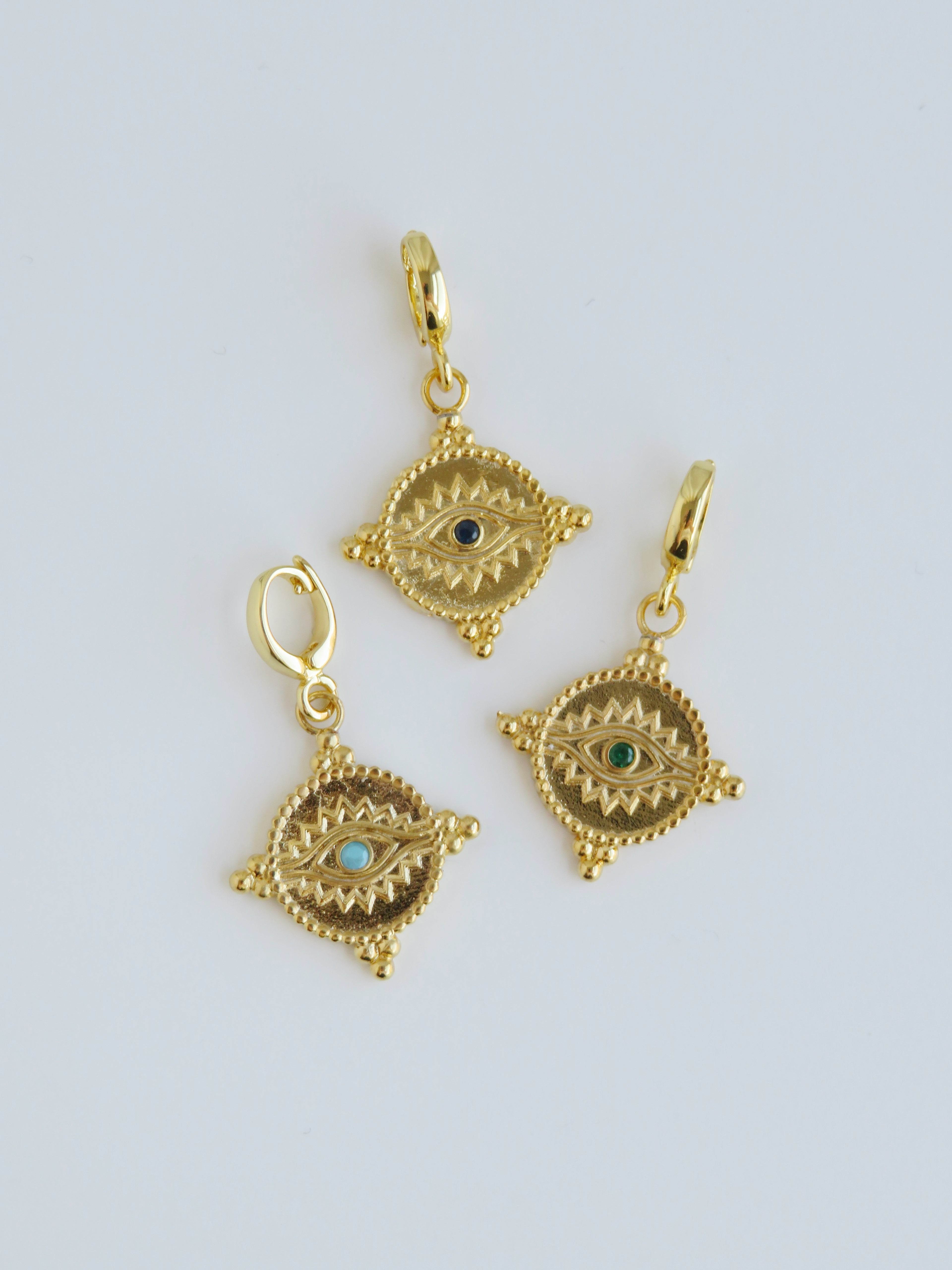 Ciara Evil Eye Charms with Hinged Clasp