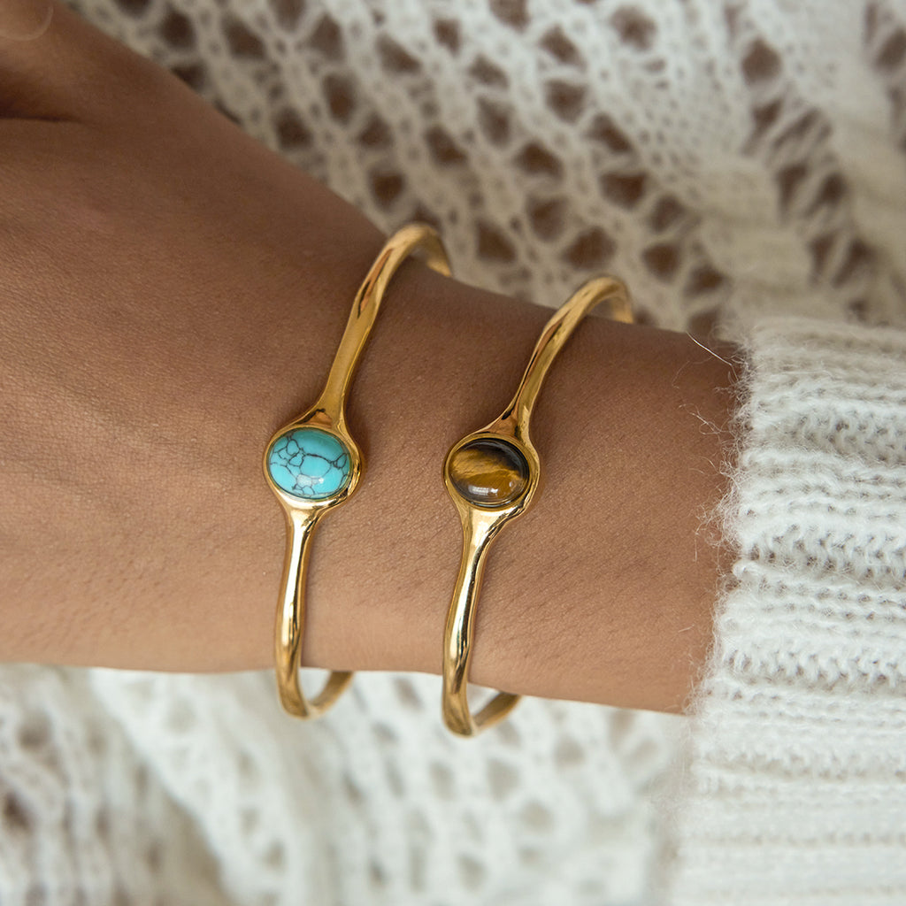 Natural Stone Cuff Bracelet
