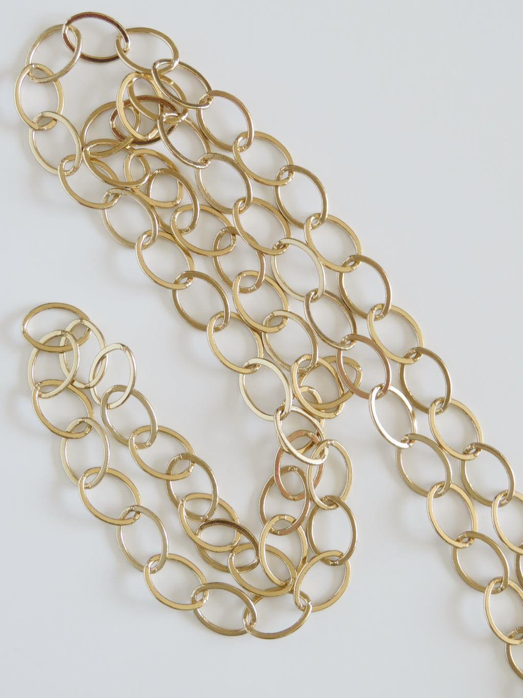 Flat Oval Cable Links - 14k Gold Plated