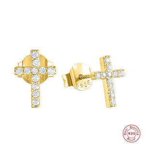 Diamond Cross Earrings