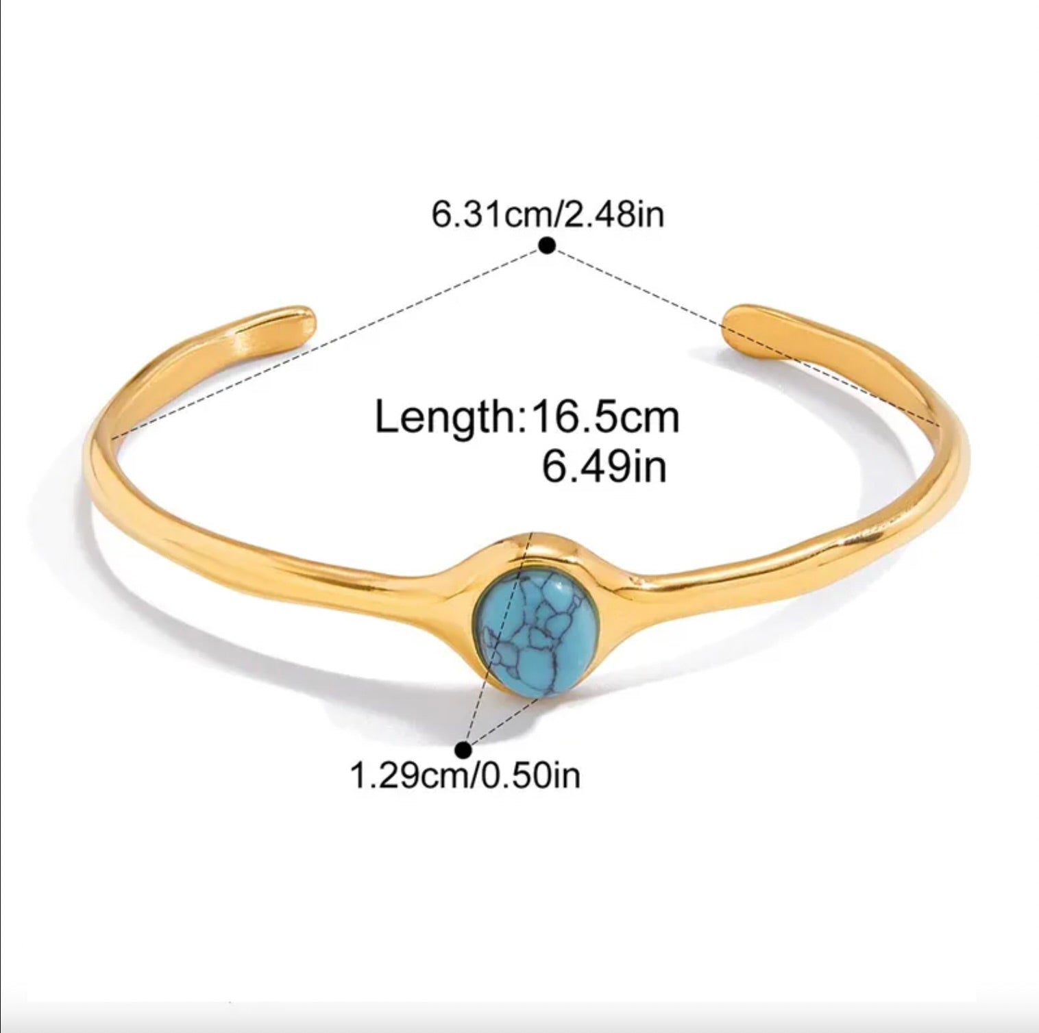 Natural Stone Cuff Bracelet