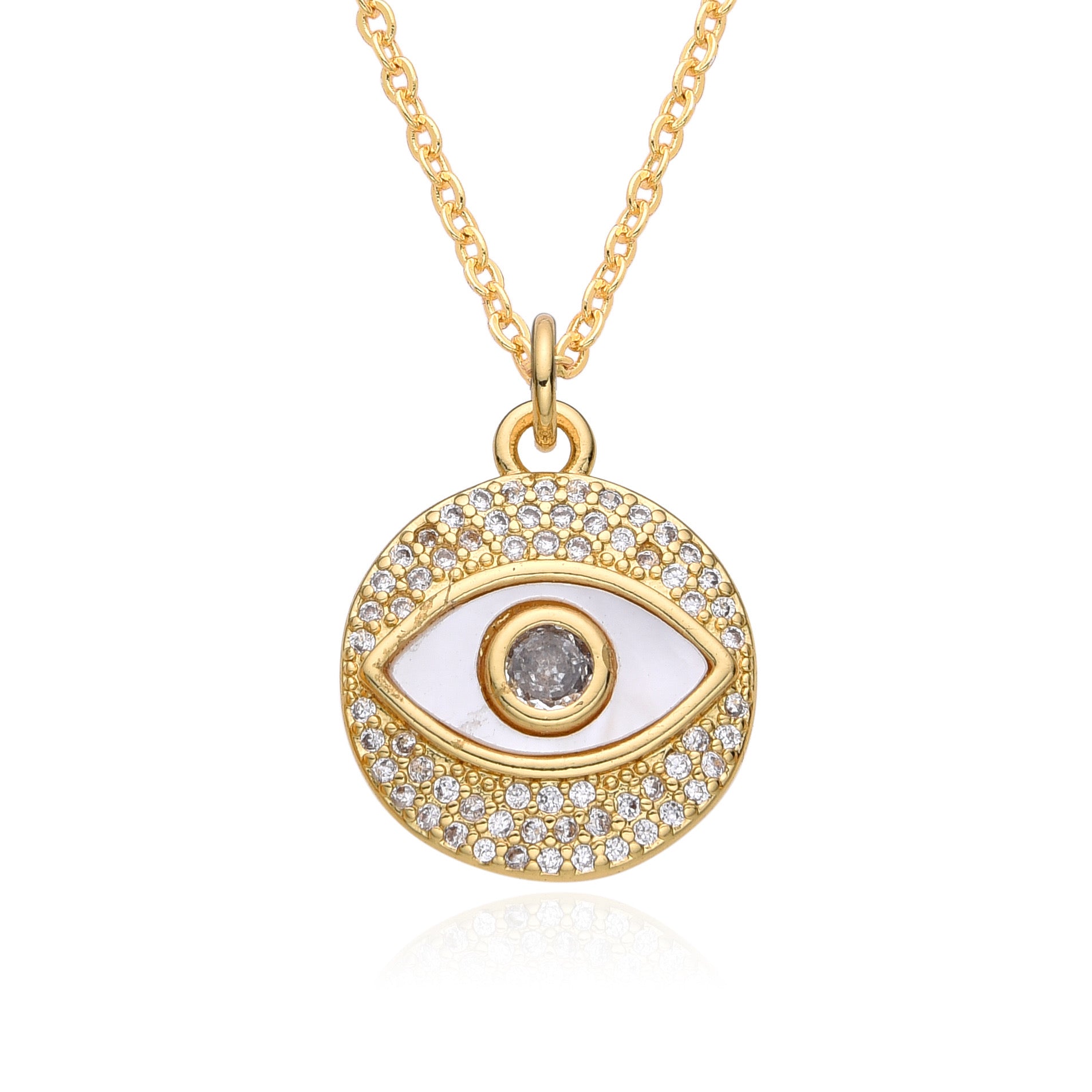 Pearl Evil Eye Necklace