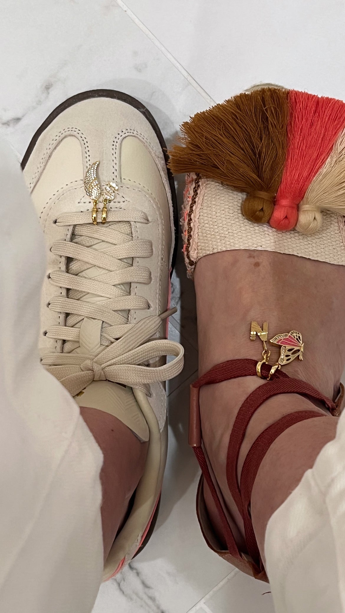 Diamond Initial Charms with Hinged Clasp