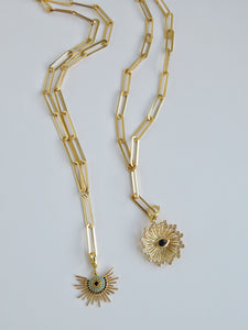 Charm Bar Extension Chain Necklaces - Elongated Paperclip 24k