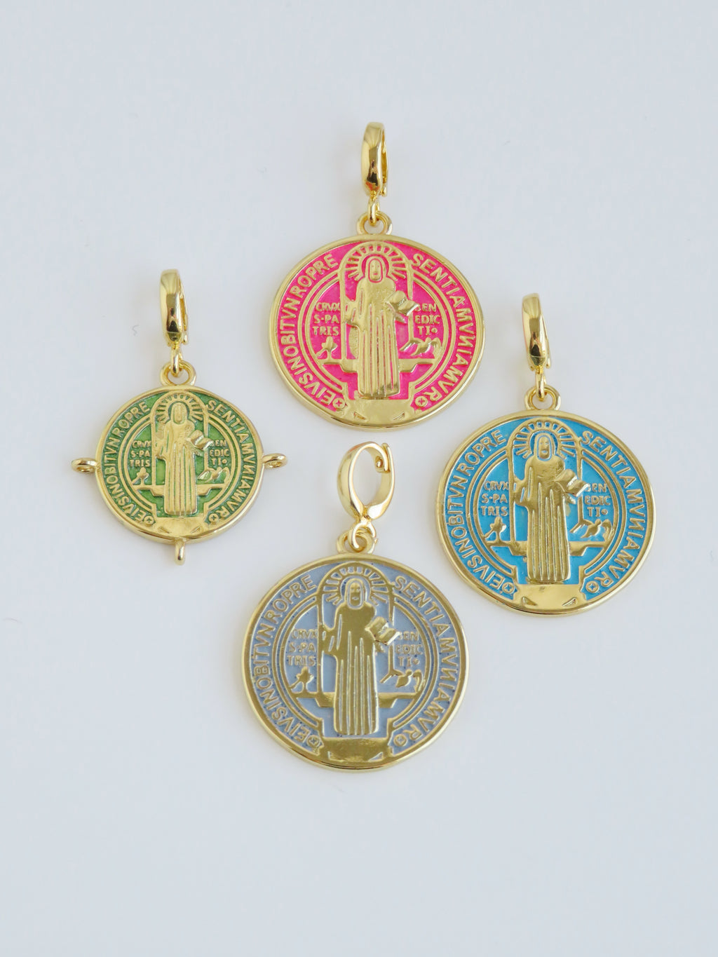 Enamel Religious Charms - Hinged Clasp