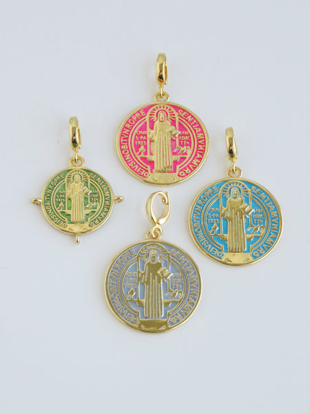 Enamel Religious Charms - Hinged Clasp