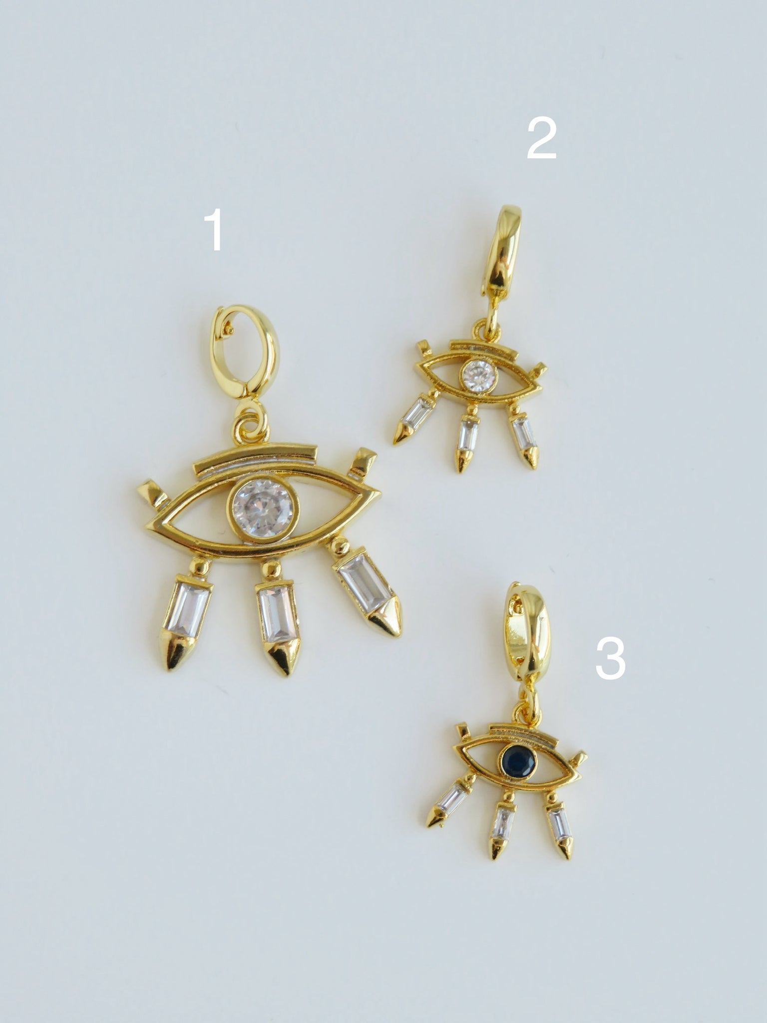 Sienna Evil Eye Charms with Hinged Clasp