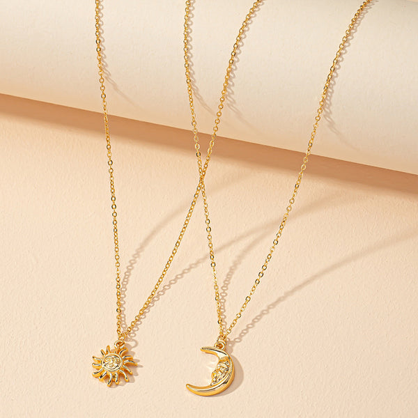 Layered Sun & Moon Necklace