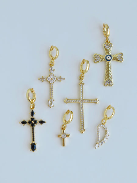 Holy Cross Charms with Hinged Clasp