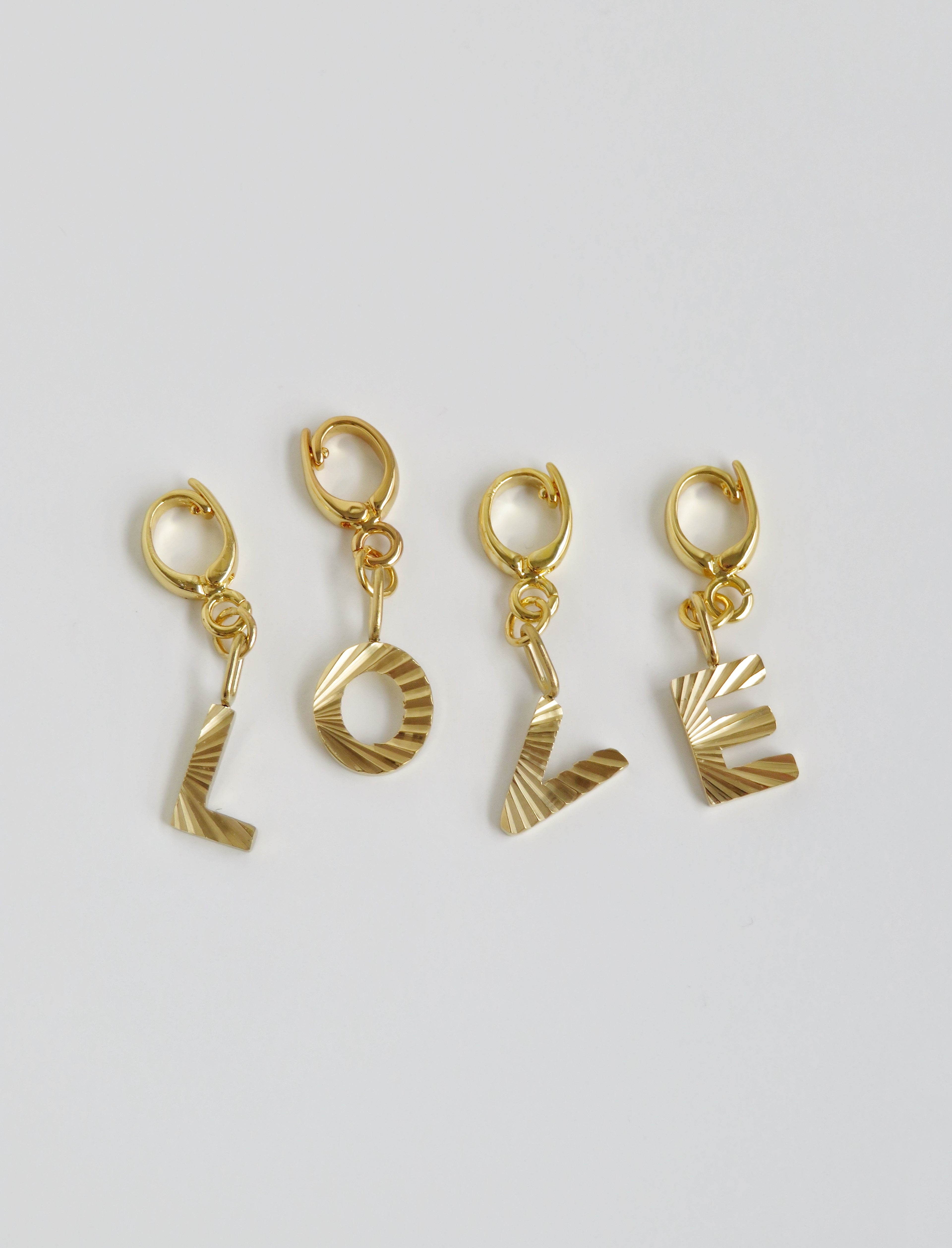 Groovy Initial Charms with Hinged Clasp