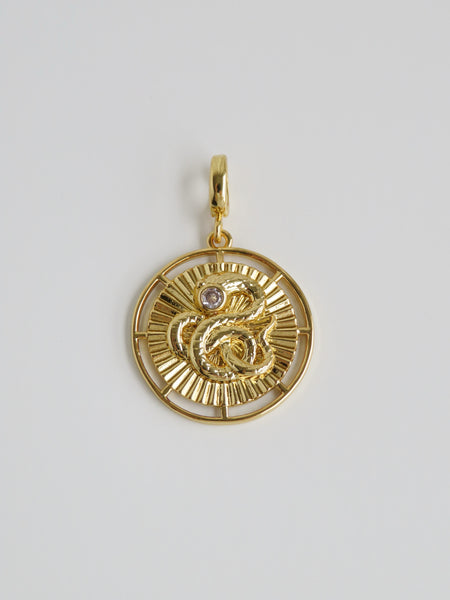 Shield. Ouroboros & Star Charms with Hinged Clasp