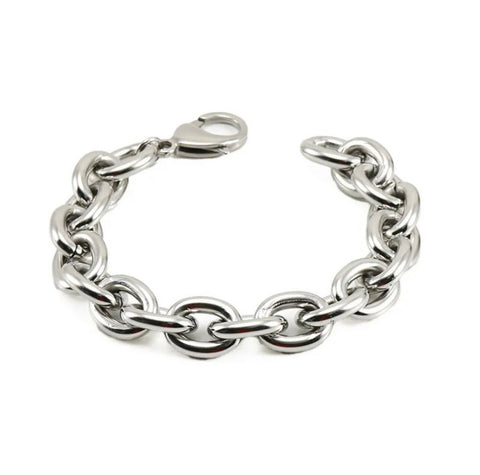 Classic Oval Link Bracelet - Silver