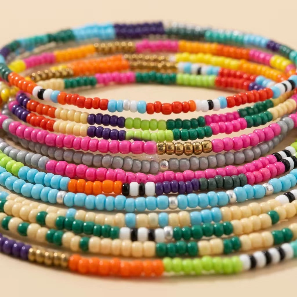 Mallorca Beaded Bracelet Stack - Set of 13