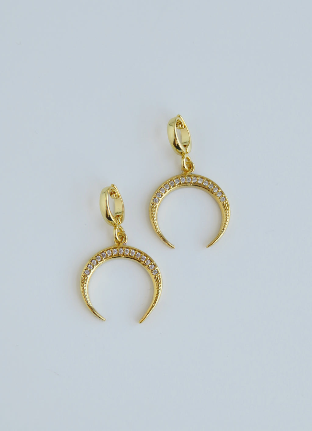 Diamond Crescent Charms with Hinged Clasp