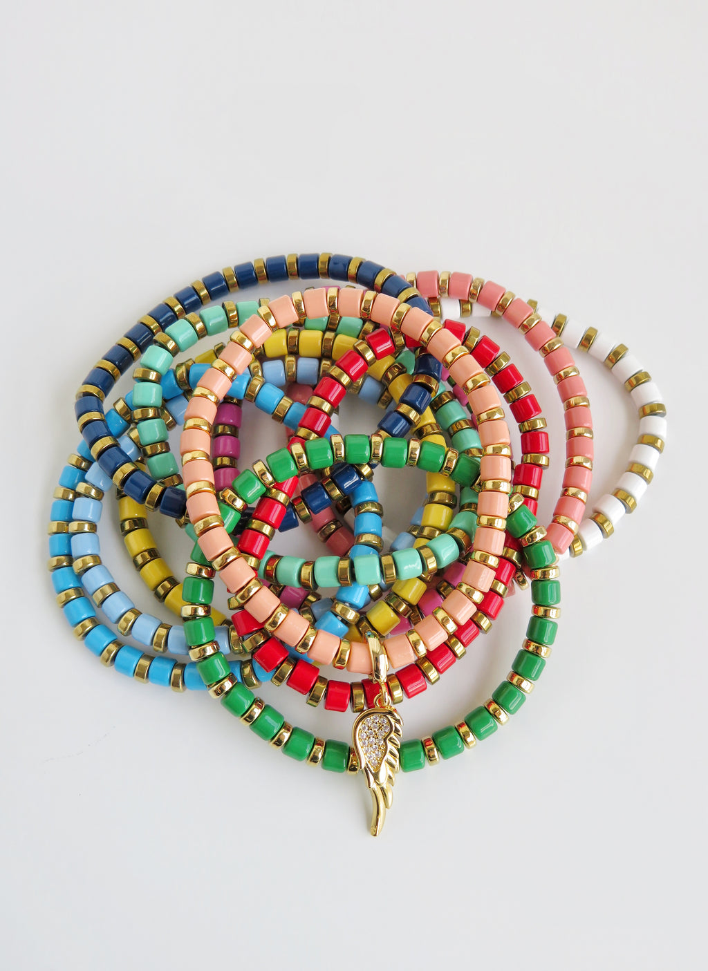 Enamel Stretch Bracelets  - Add Clip Charms