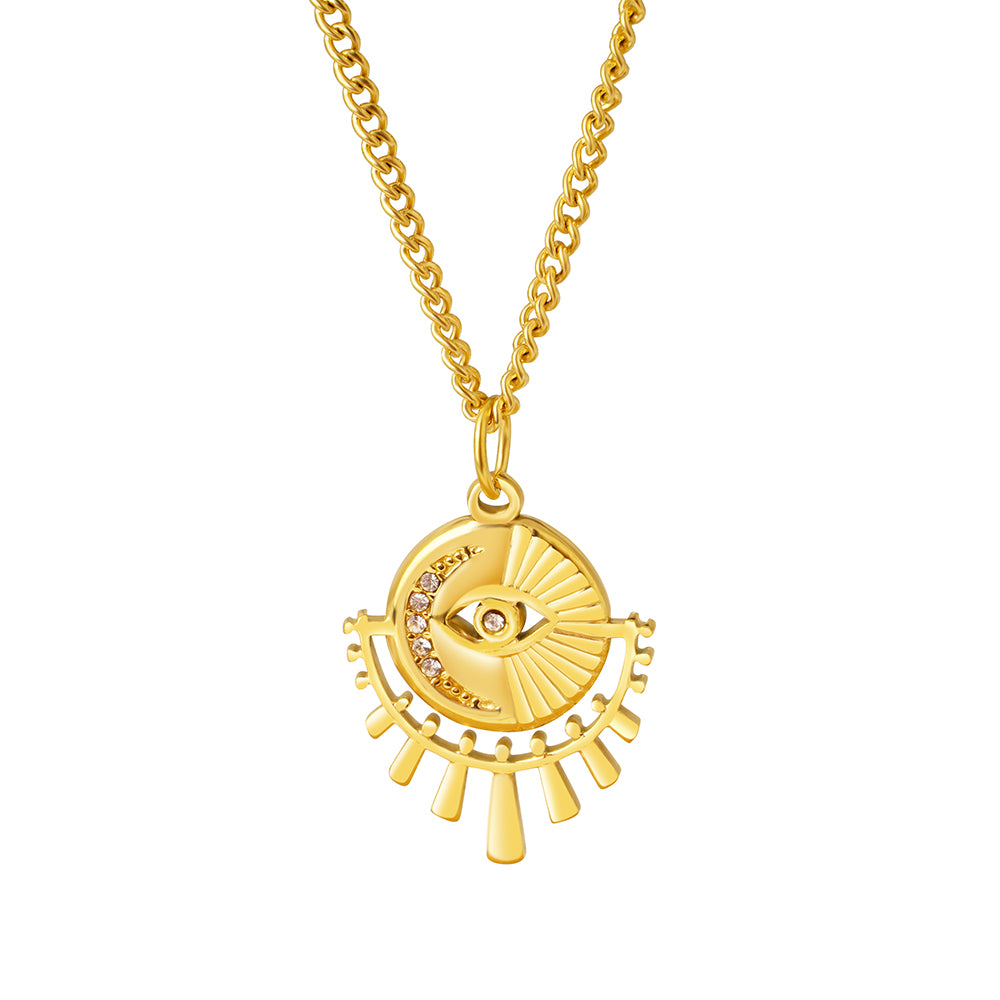 Evil Eye Sun & Moon Necklace
