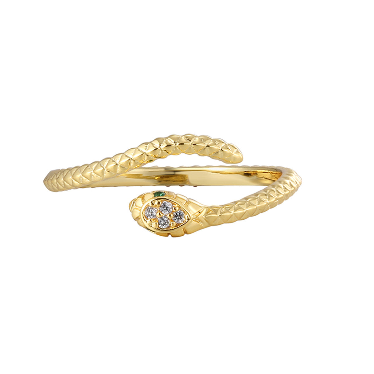 Diamond Head Serpent Ring