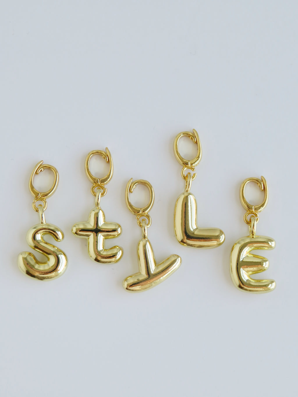 Balloon Initial Charms - Hinged Clasp