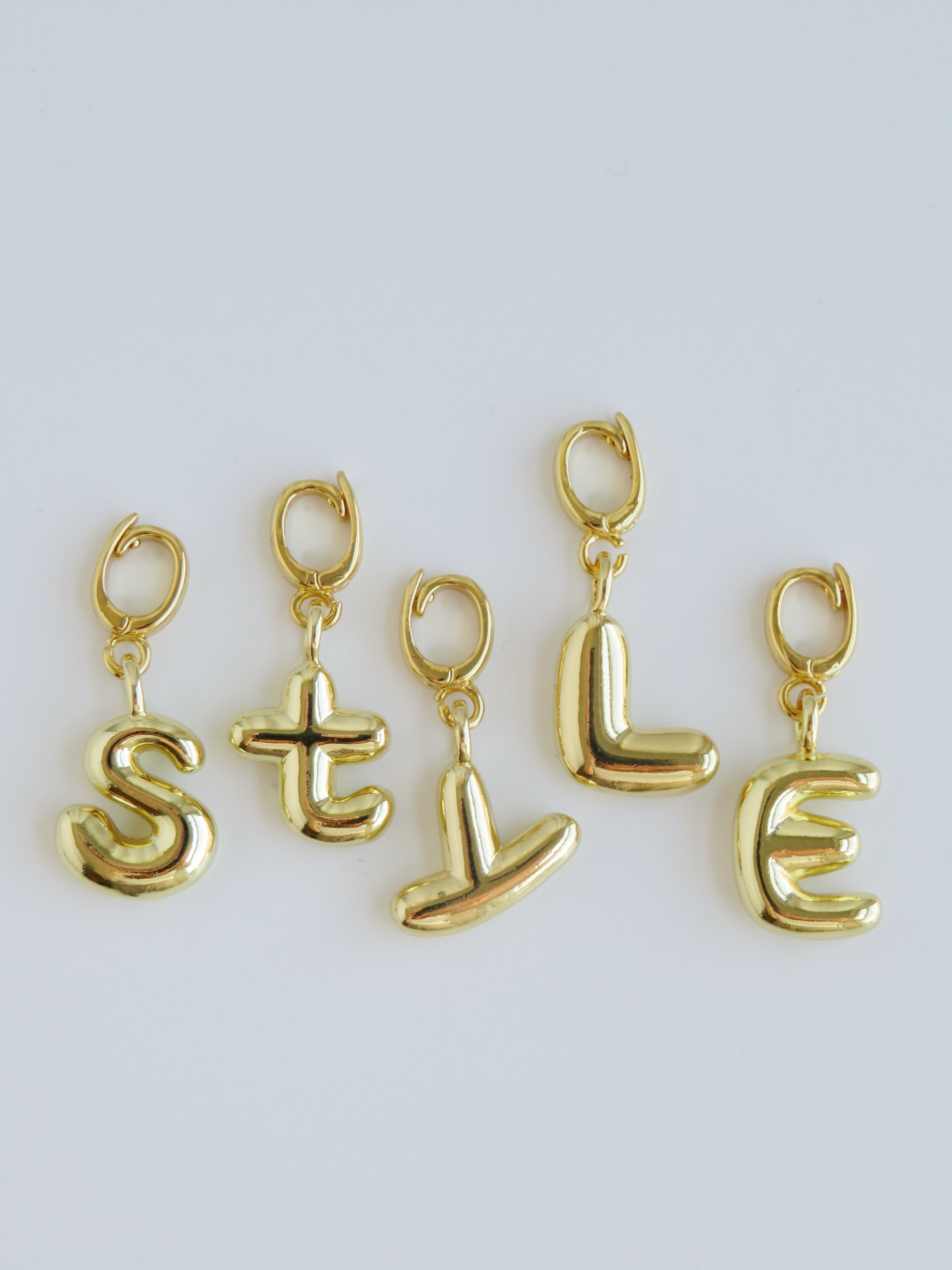 Balloon Initial Charms - Hinged Clasp