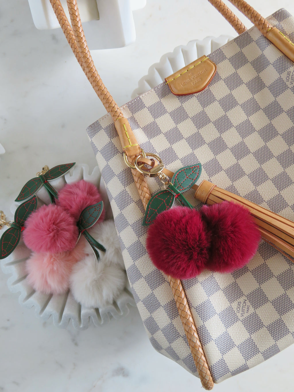 Cherry Fur Key Chain/ Bag Charm
