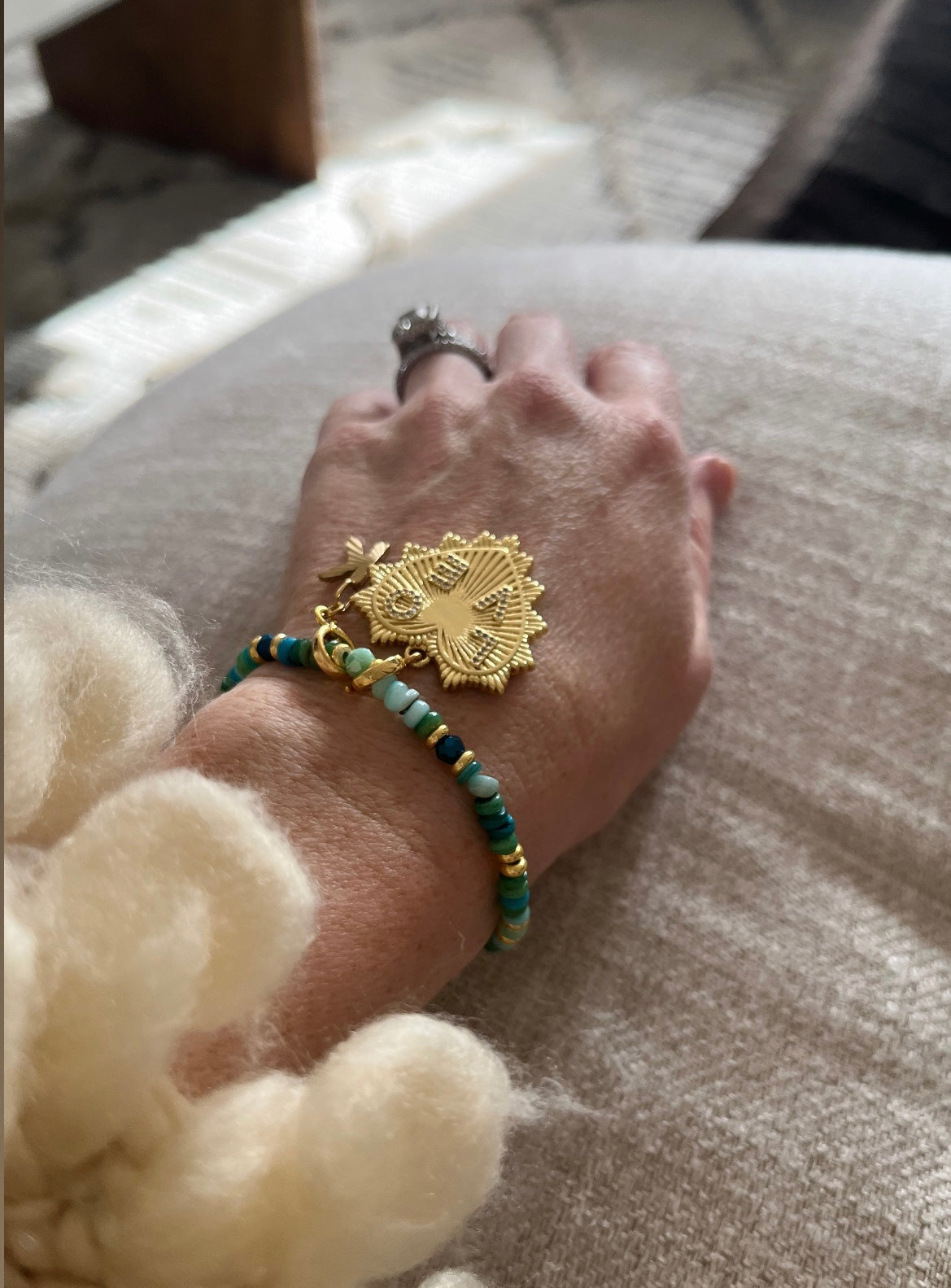 Groovy Initial Charms with Hinged Clasp