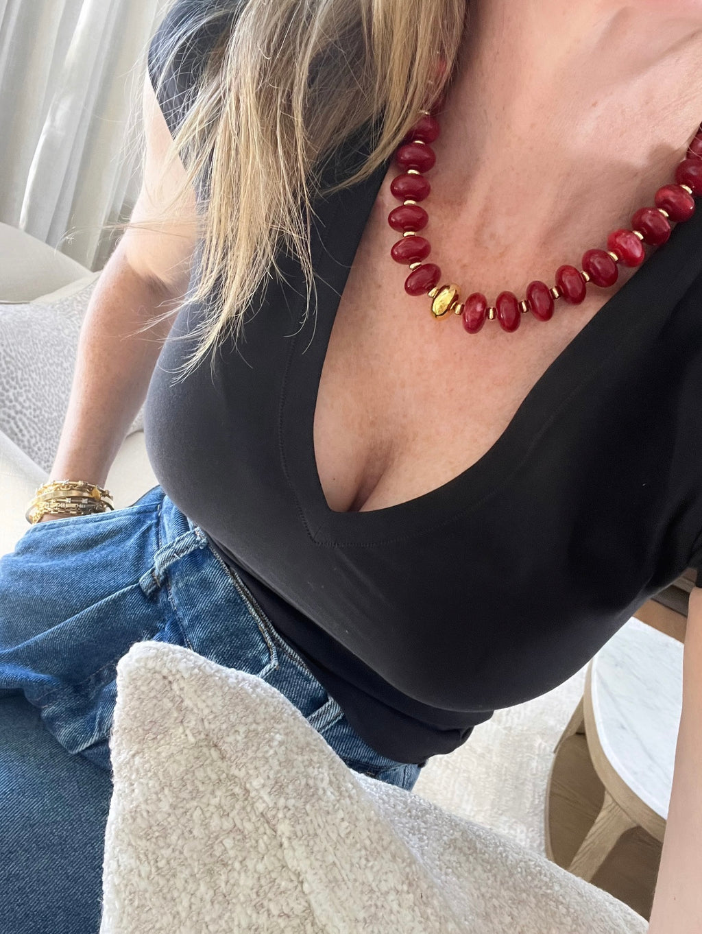 Golden Cordelia Chunky Rondelle Necklaces