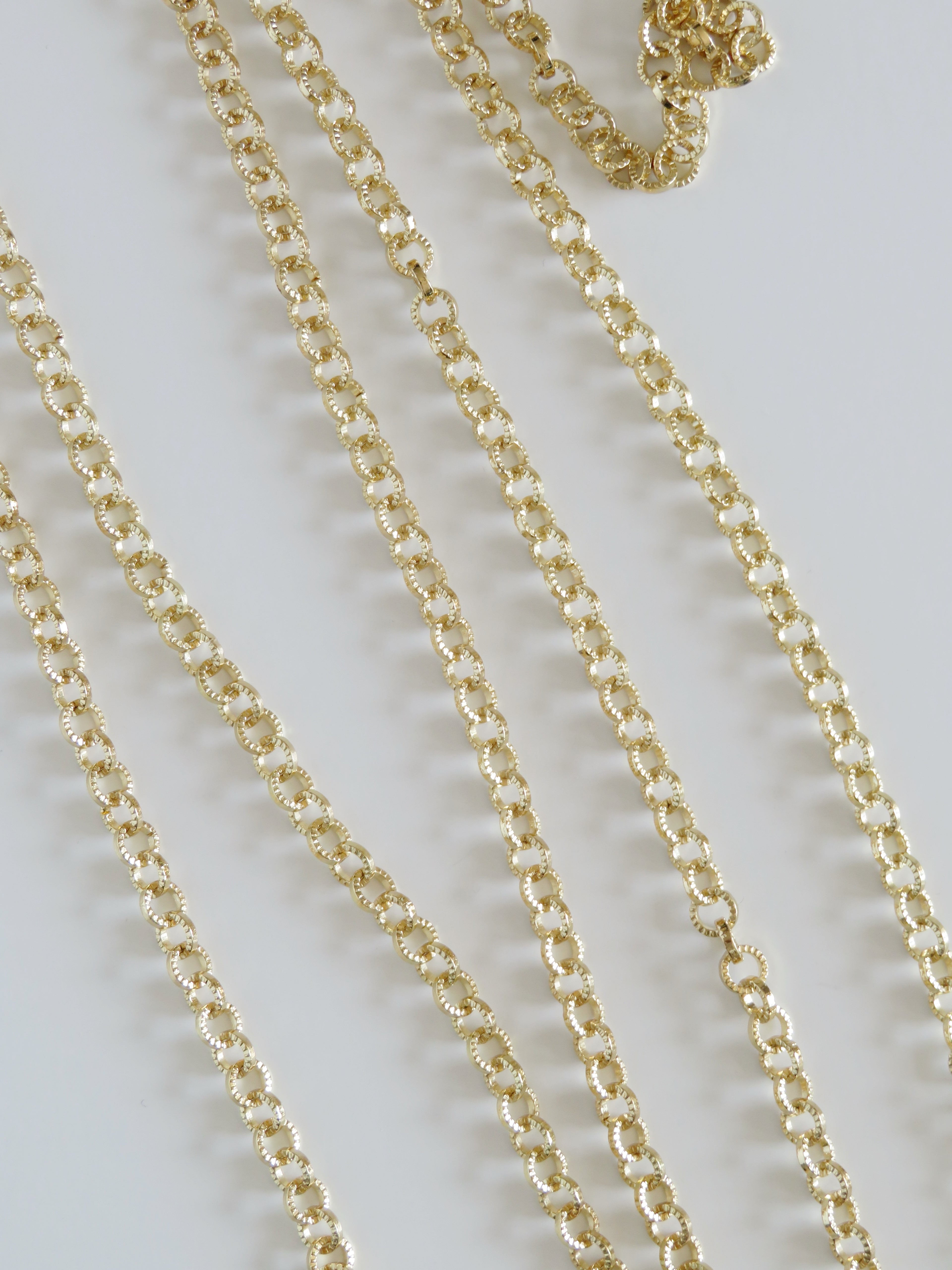 Textured Round Cable Links - 14k Gold Plated