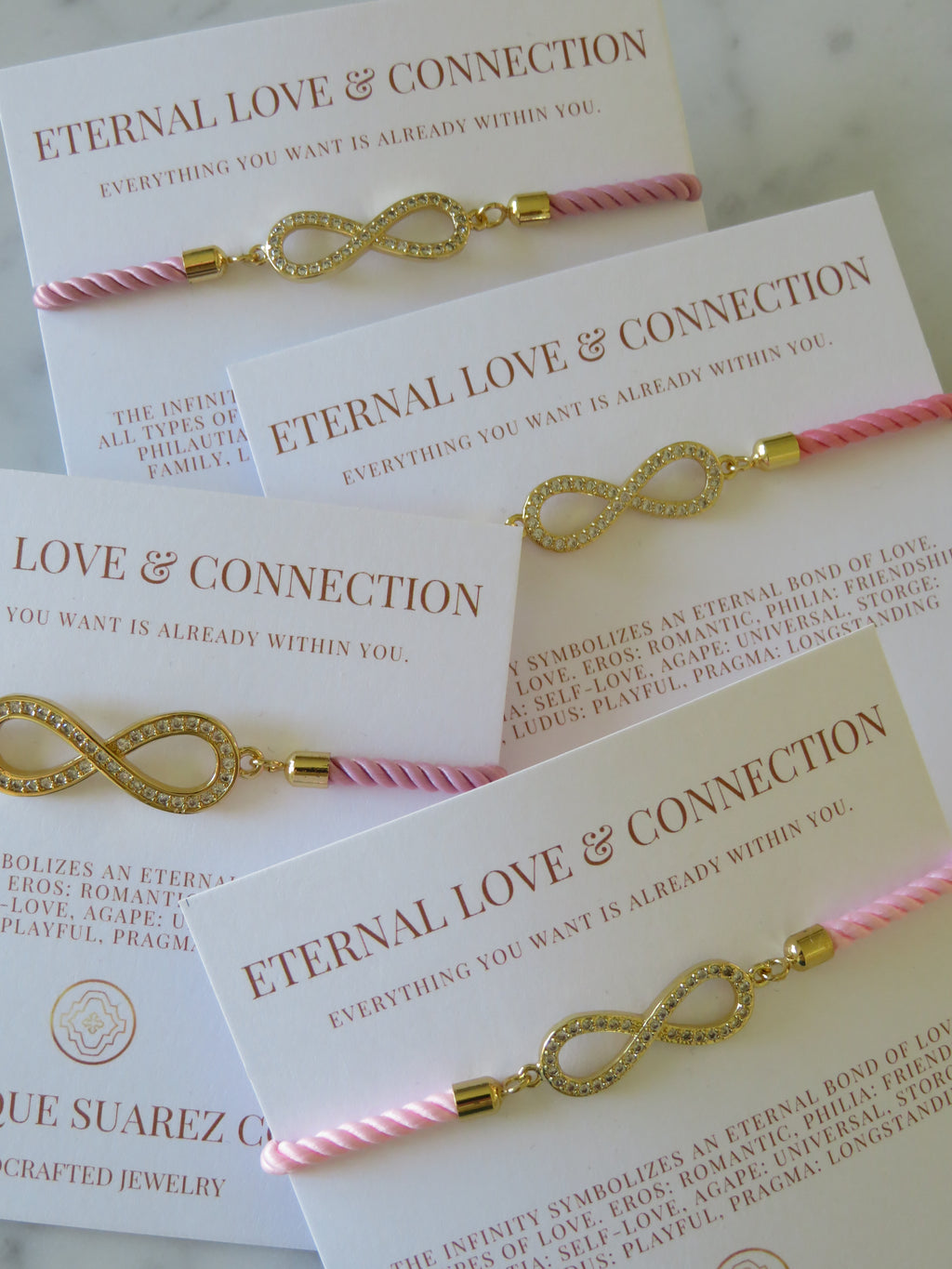 Pink Cord Infinity Bracelet