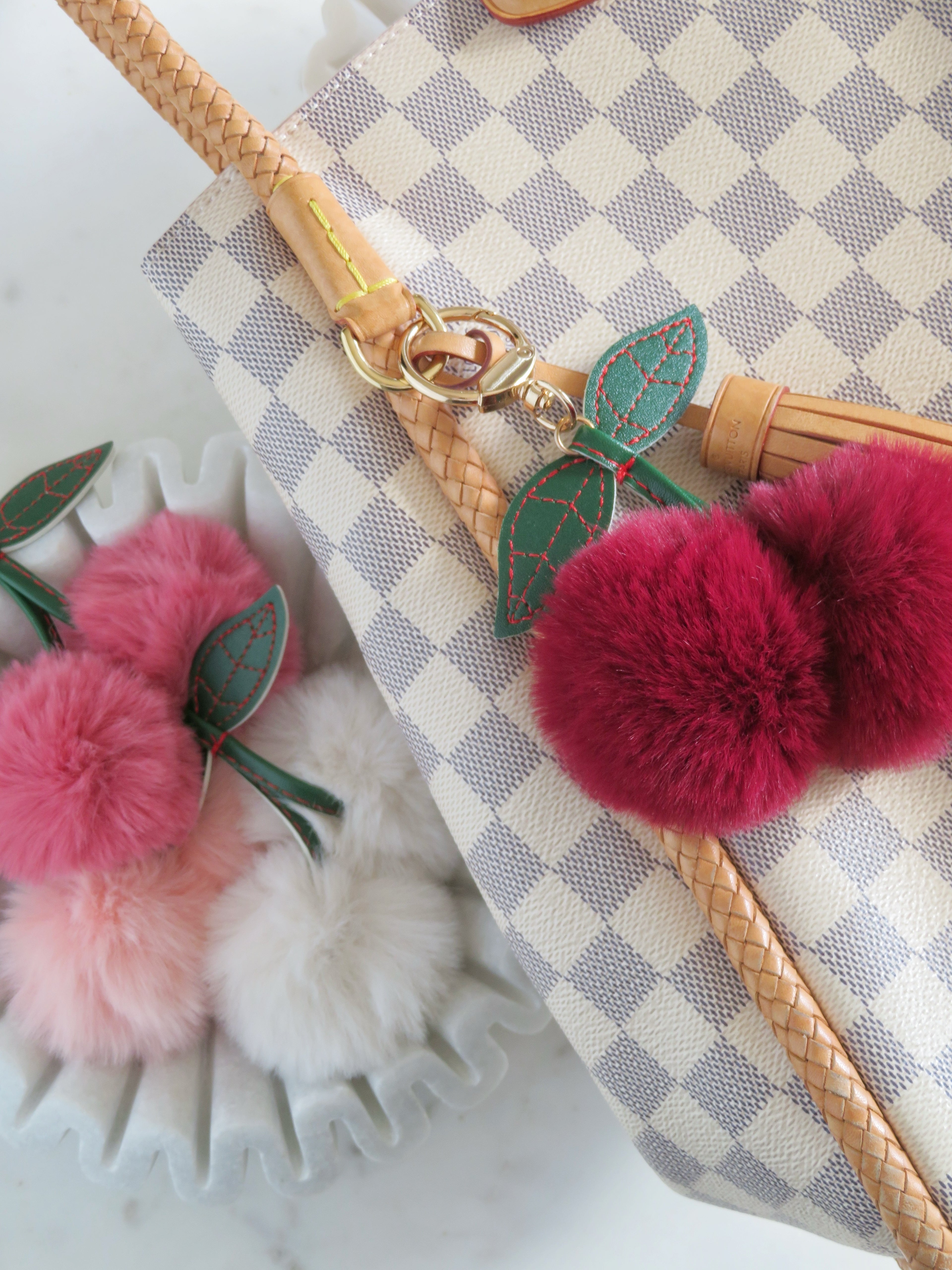 Cherry Fur Key Chain/ Bag Charm