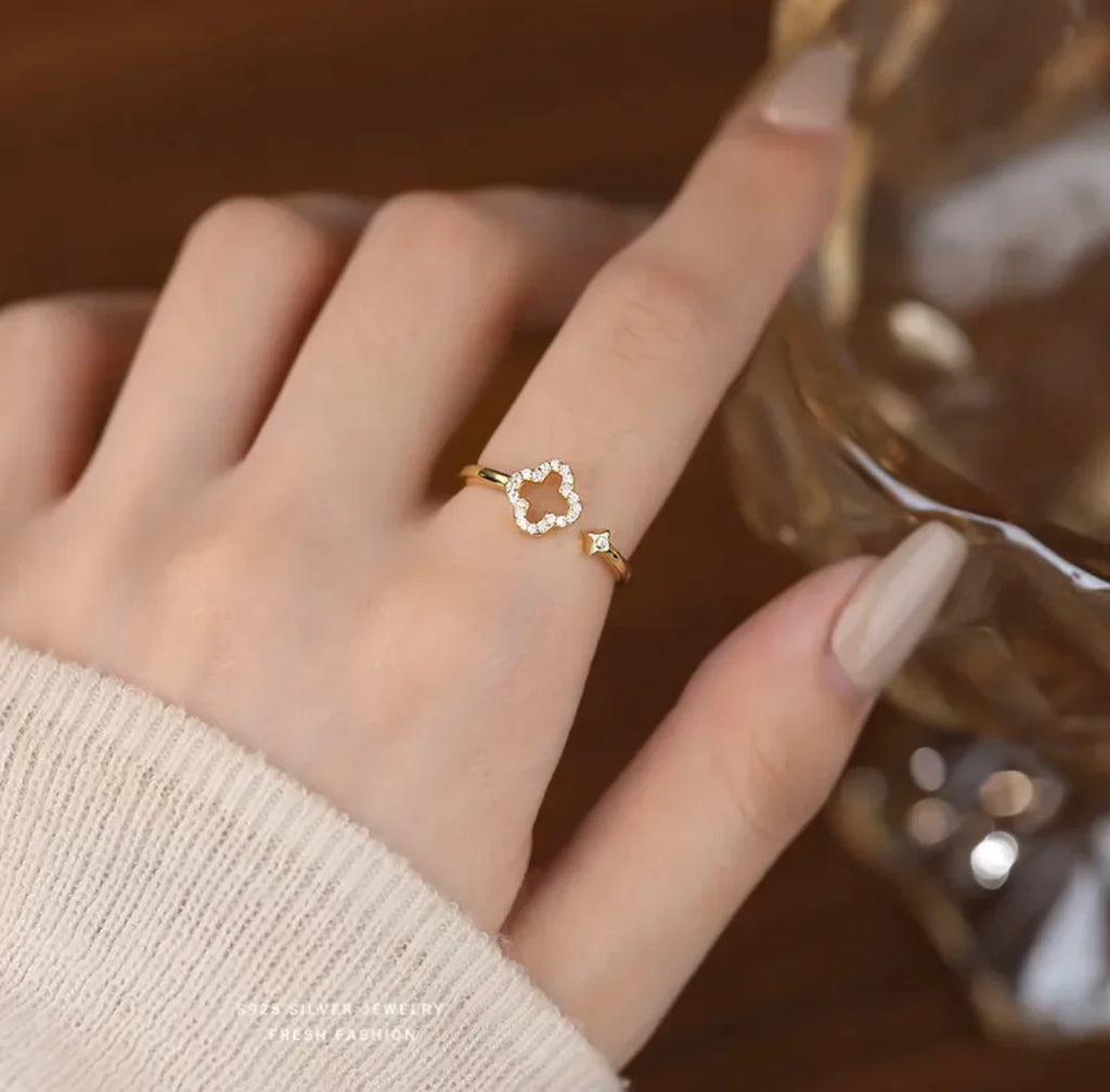 Diamond Clover Ring - Love. Luck. Hope & Faith