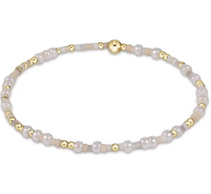 Beaded White Shimmer Waterproof Non-Tarnish Bracelet