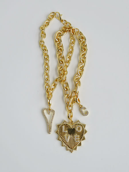 Spiked LOVE Heart Pendant