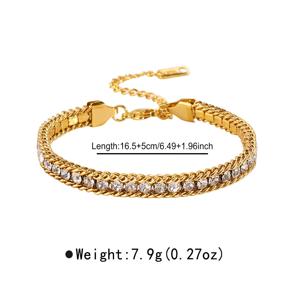 Mixed Metal Diamond Bracelet Stack