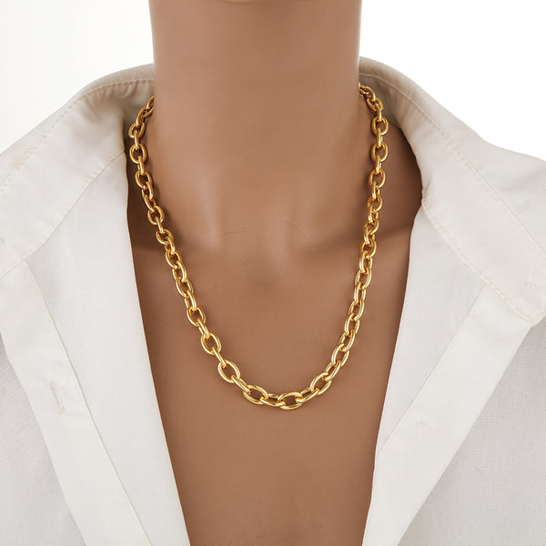 Charm Bar Necklaces - Cable Link 18k Gold Plated
