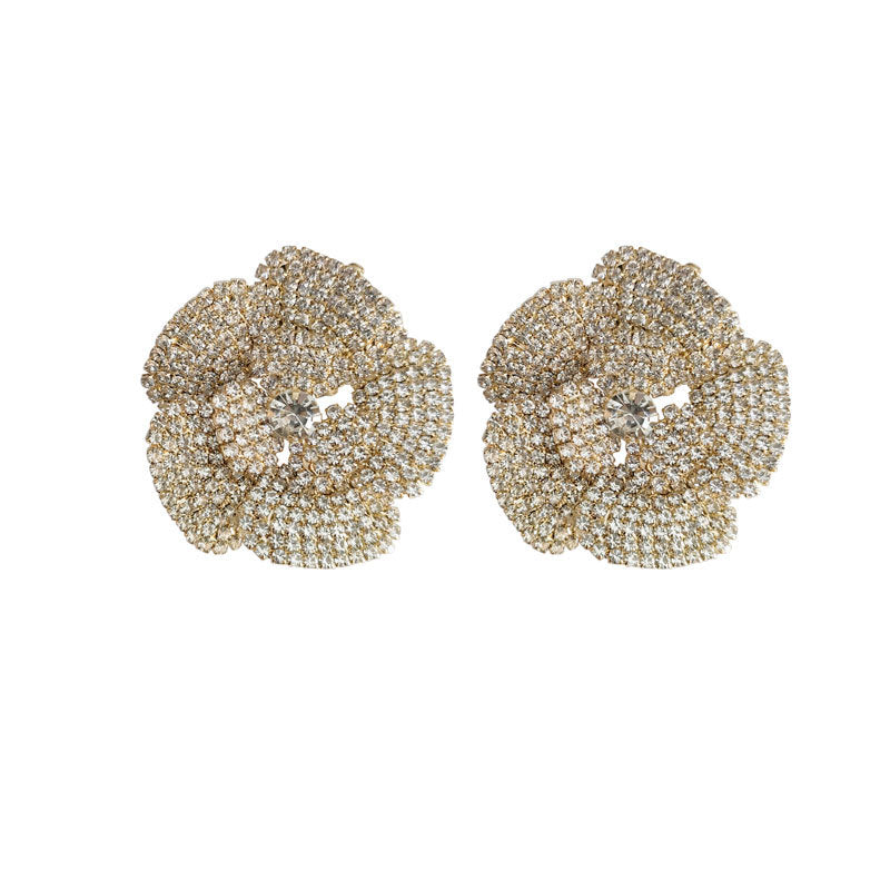 Audrey Flower Rhinestone Earrings