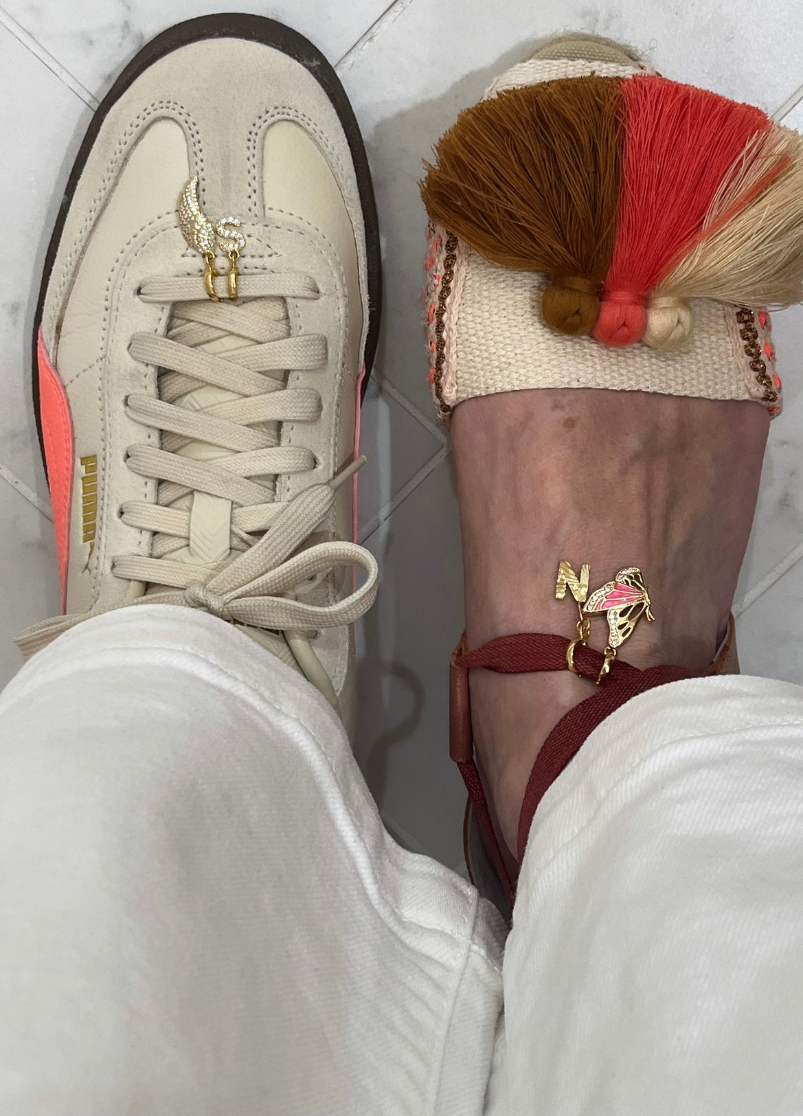 Free Spirit - Enamel Butterfly Charms with Hinged Clasp