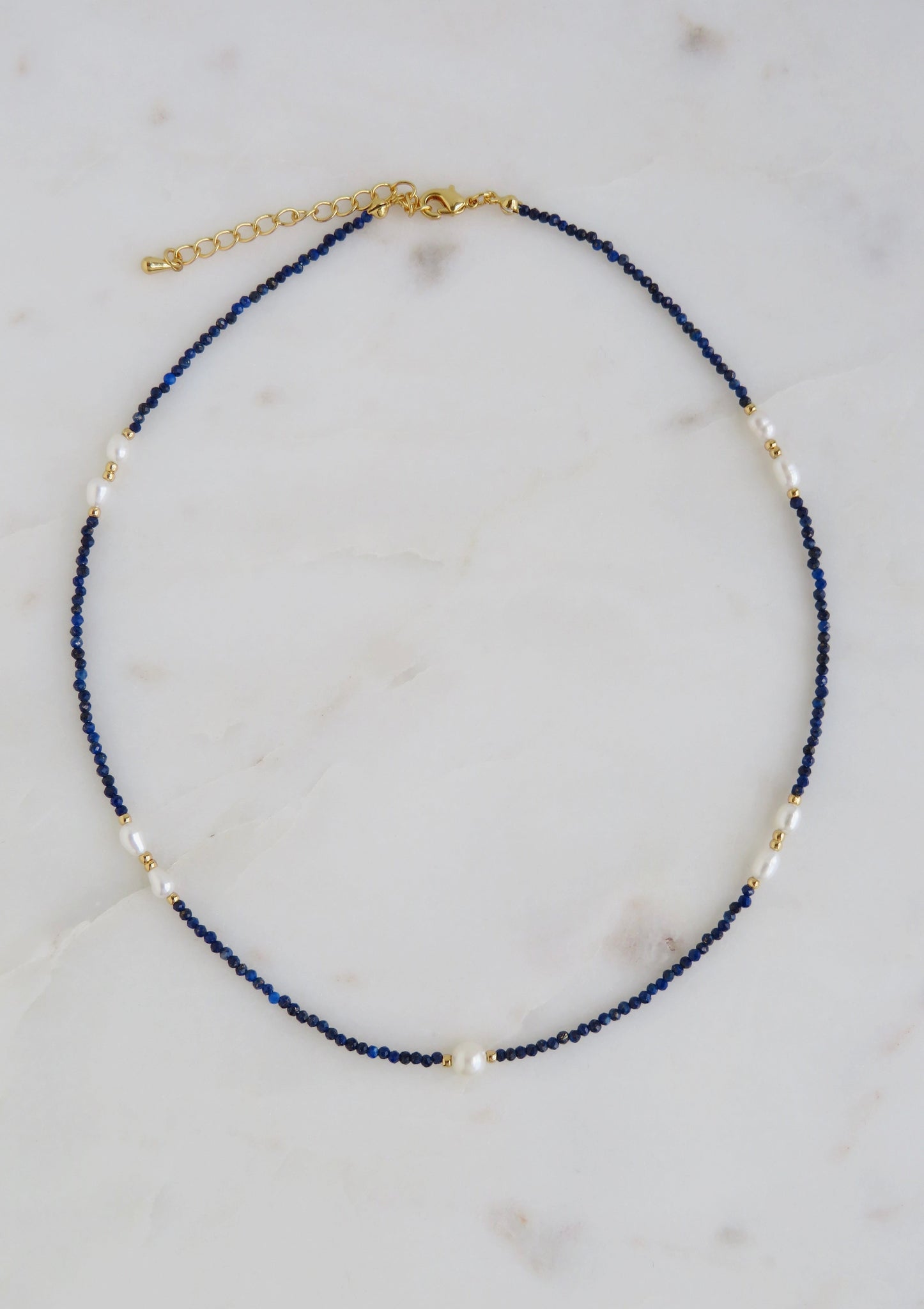 Katherine Lapis Lazuli Pearl Necklace