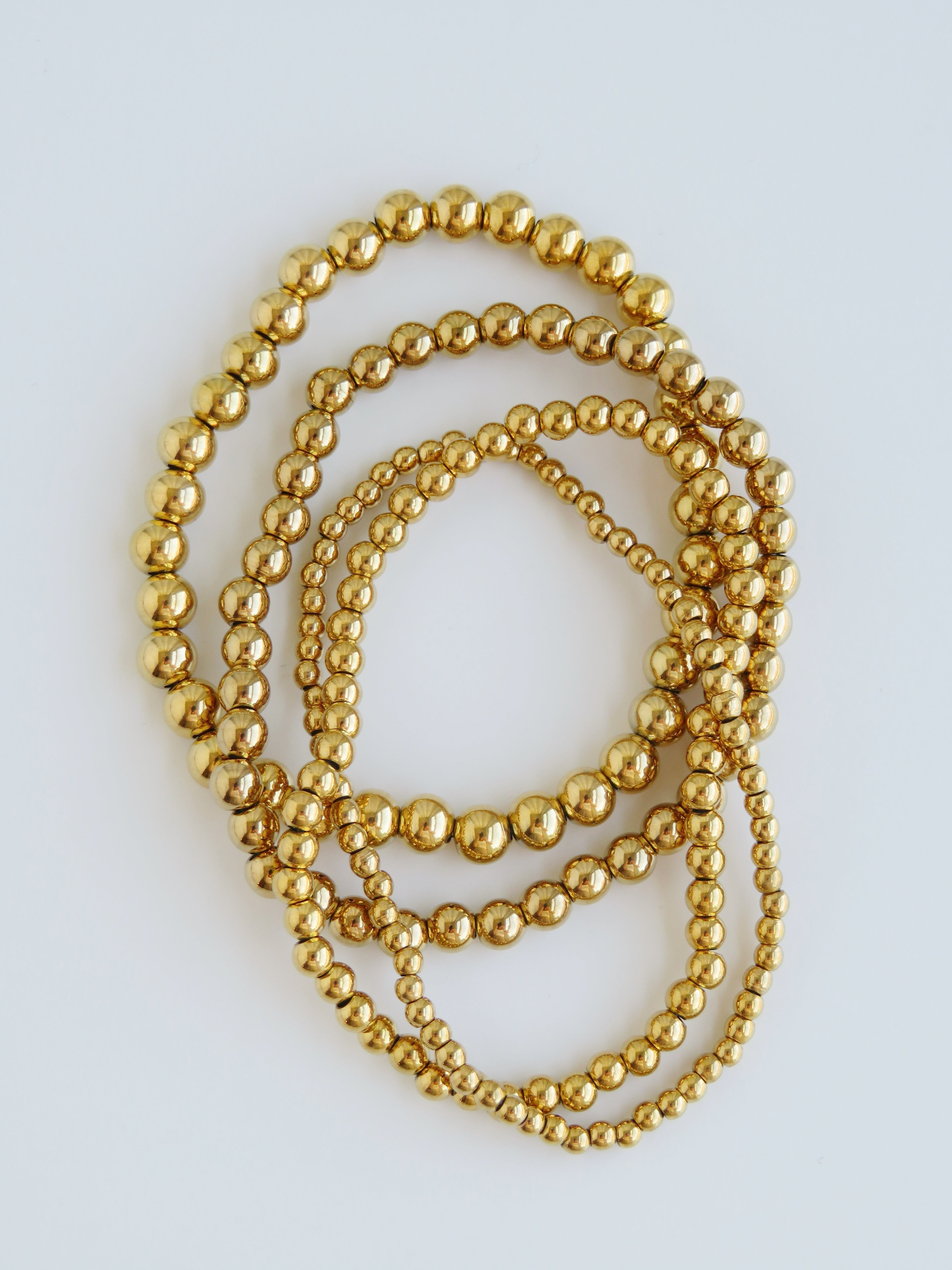 3mm-6mm Beaded Bracelet - Waterproof Non-Tarnish Beaded