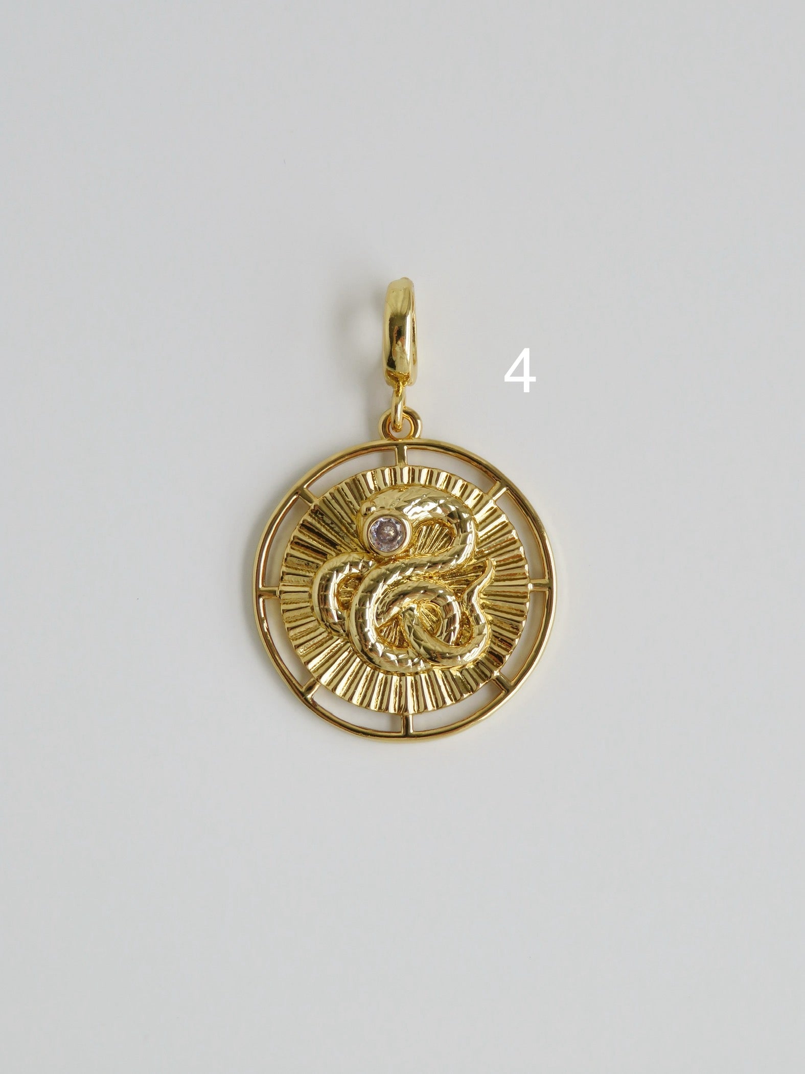 Shield. Ouroboros & Star Charms with Hinged Clasp