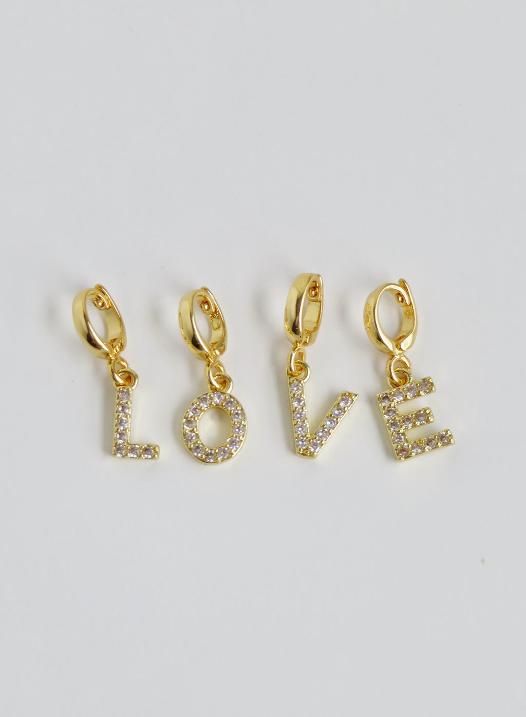 Diamond Initial Charms with Hinged Clasp